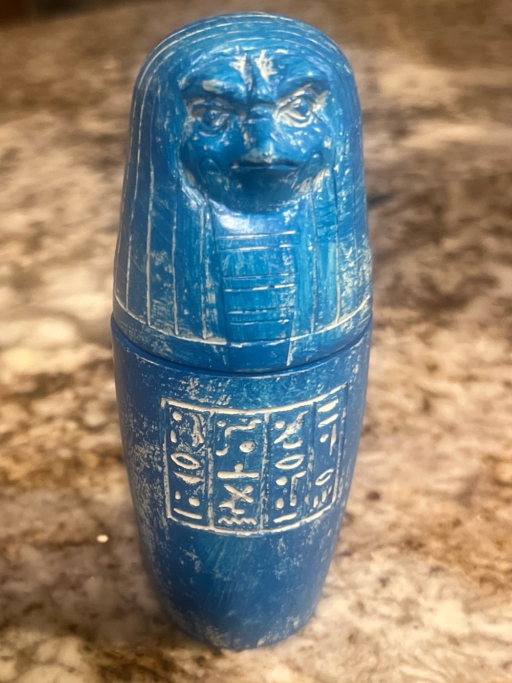 VINTAGE HANDMADE ANCIENT ANTIQUE EGYPTIAN PHARAONIC HORUS CANOPIC JAR